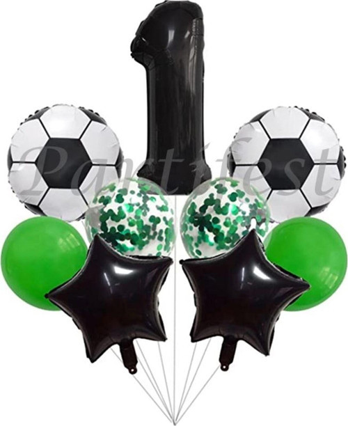 Futbol Konsept 1 Yaş Balon Set Maç Konsept Doğum Günü Set Yaş Balon Set
