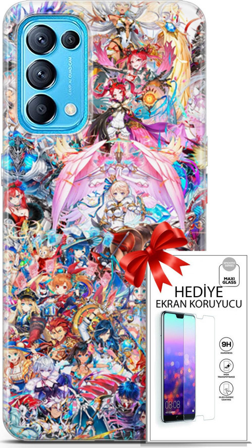 Oppo Reno 5 Pro Kılıf Orijinal Seri Bounce 11 Luna Lee 4K Baskılı Kılıf + Ekran Koruyucu Full Koruma