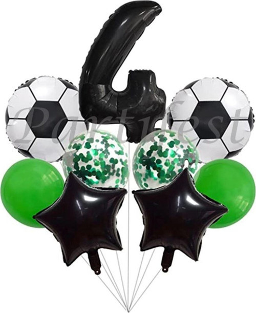 Futbol Konsept 4 Yaş Balon Set Maç Konsept Doğum Günü Set Yaş Balon Set