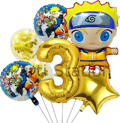 Anime Naruto 3 Yaş Doğum Günü Balon Set Naruto Tema Doğum Günü Parti Balon Set