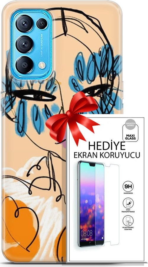 Oppo Reno 5 Pro Kılıf Orijinal Seri Soul 24 Uzakdoğulu Darbe Emici Kılıf + Ekran Koruyucu