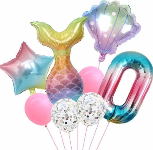 Deniz Kızı Konsept 0 Yaş Balon Deniz Kızı Doğum Günü Set Yaş Balon