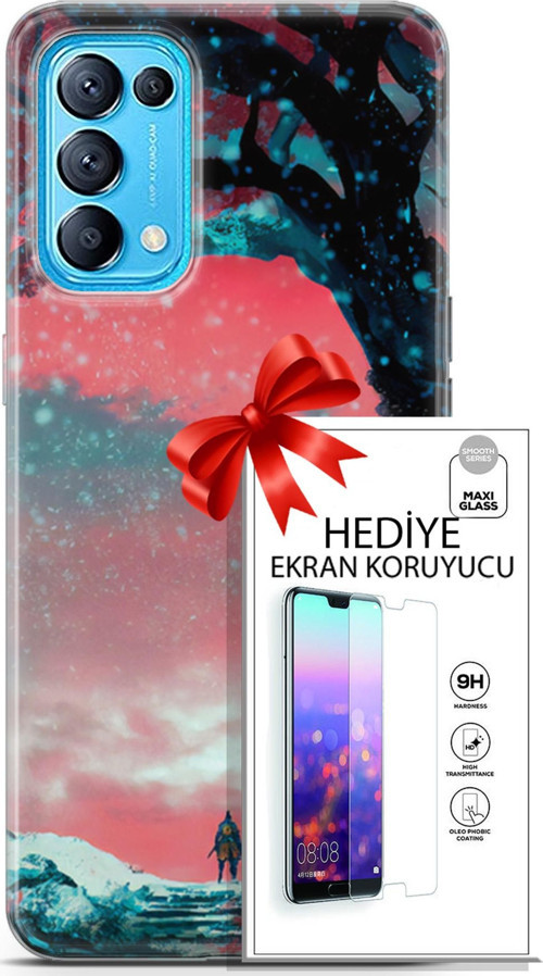 Oppo Reno 5 Pro Kılıf Orijinal Seri Neo 01 Bıçaklı Joker Telefon Kılıfı + Ekran Koruyucu