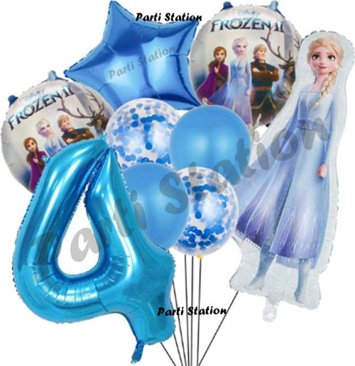 Karlar Ülkesi Frozen Konsept 4 Yaş Doğum Günü Balon Set Frozen Elsa Temalı Balon Set