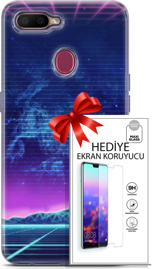 Oppo Ax7 Kılıf Orijinal Seri Cyberpunk 30 Neon Game Kenarları Şeffaf Kapak Ve Ekran Koruyucu