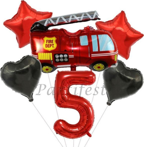 Itfaiye Balon Set Fireman Folyo Balon Set Konsept Doğum Günü Set Yaş Balon