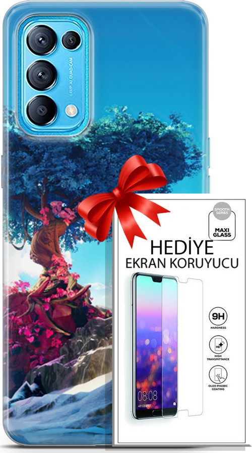 Oppo Reno 5 Pro Kılıf Orijinal Seri Neo 04 Spiderman Silikon Kılıf + Ekran Koruyucu Full Korumake