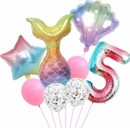 Deniz Kızı Konsept 5 Yaş Balon Deniz Kızı Doğum Günü Set Yaş Balon