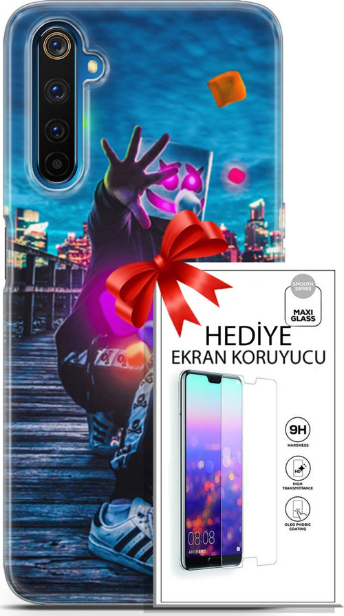 Realme 6 Pro Kılıf Orijinal Seri Neo 28 Örümcek Kız İz Bırakmayan Kılıf + Ön Ekran Koruyucu