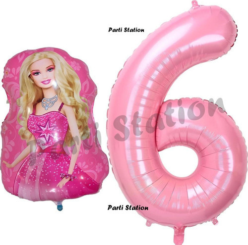 Balon Konsept 6 Yaş Balon Set Pembe Rakam Balon Doğum Günü Balon Set