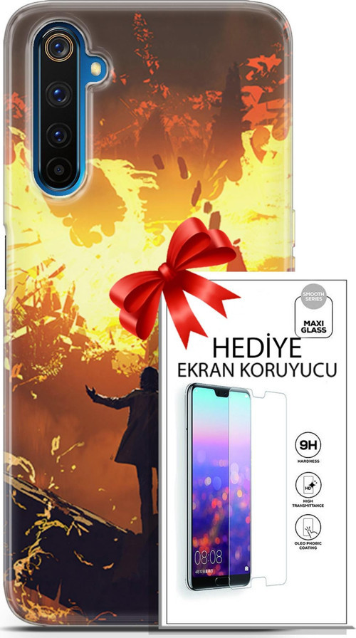 Realme 6 Pro Kılıf Orijinal Seri Neo 13 Mor Panter Fortnite Case Kapak Ekran Koruyucu
