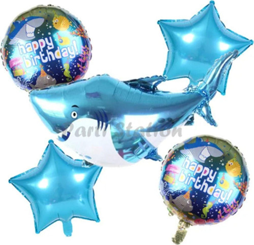 Okyanus Canlıları Köpek Balığı Konsept Köpek Balığı Balon Set Shark Balloon Birthday Party Set