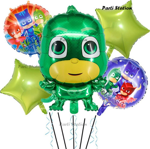 Pjmasks Kertenkele Çocuk Konsept Doğum Günü Balon Set Pijamaskeliler Kertenkele Çocuk Tema Balon Set