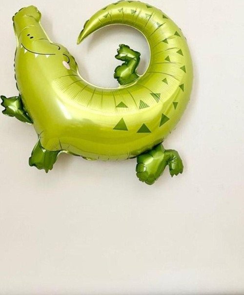 Safari Konsept Timsah Folyo Balon Sevimli Timsah Konsept Doğum Günü Folyo Balon 1 Adet 85X40 Cm