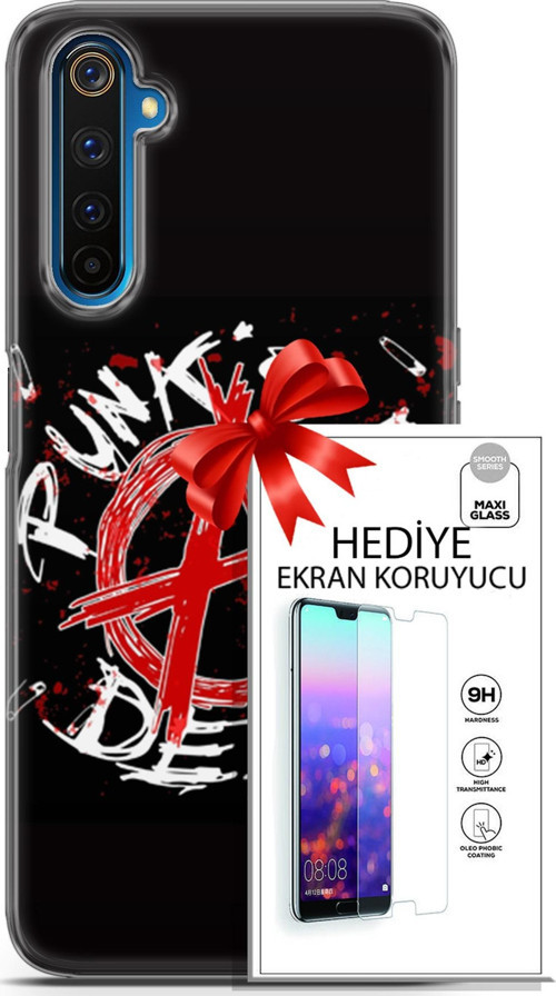 Realme 6 Pro Kılıf Orijinal Seri Punky 15 Punk'S Not Dead Kalın Silikon + Ekran Koruyucu