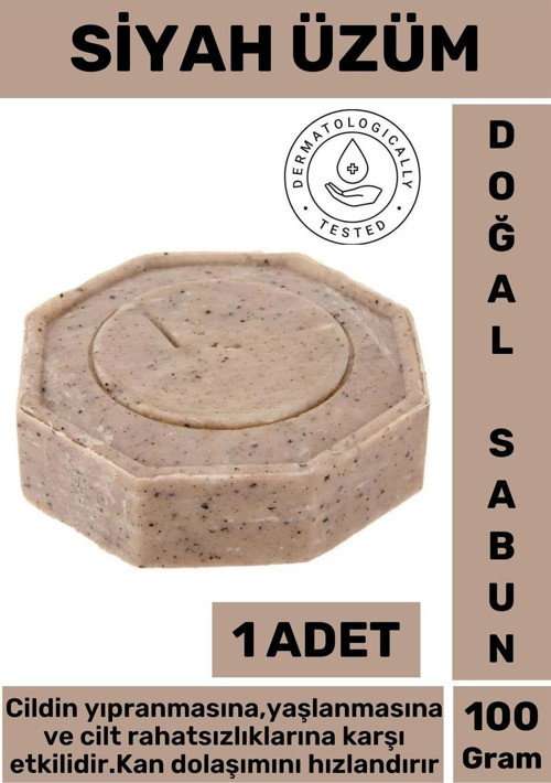 Özel Üretim Doğal Güzel Kokulu Yenileyici Cilt Onarıcı Yaşlanma Karşıtı Siyah Üzüm Sabunu 1 Adet
