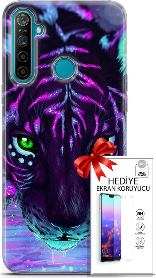 Realme 5İ Kılıf Orijinal Seri Algorand 16 Pembe Neon Hediyelik Kılıf Ve Ekran Koruyucu
