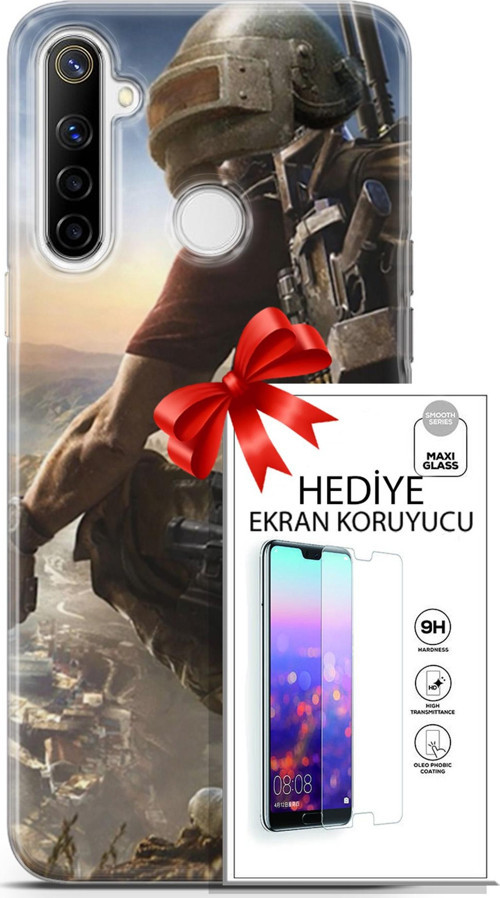 Realme 6İ Kılıf Orijinal Seri Pubg 10 Mobile Full Hd Kılıf + Ekran Koruyucu