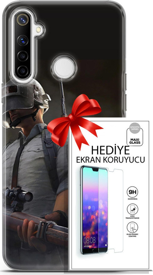 Realme 6İ Kılıf Orijinal Seri Pubg 02 Battlegrounds Kapak Ve Ekran Koruyucu