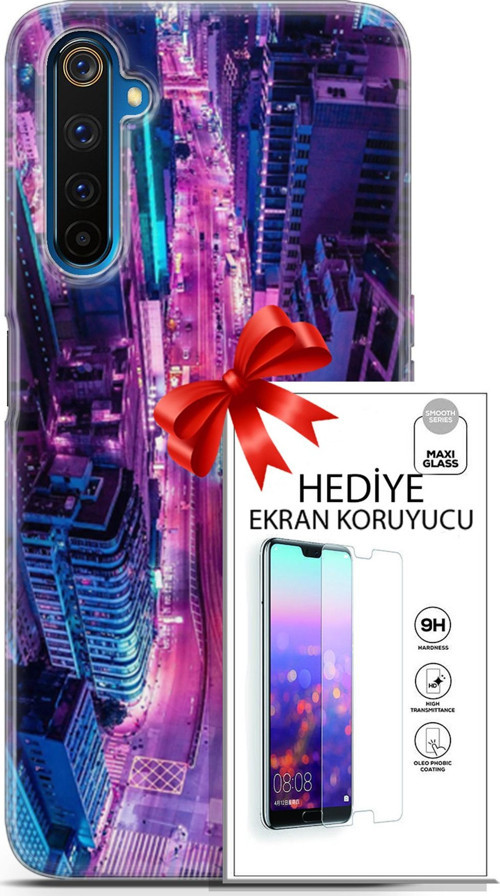 Realme 6 Pro Kılıf Orijinal Seri Cyberpunk 22 Usa Kap + Ekran Koruyucu