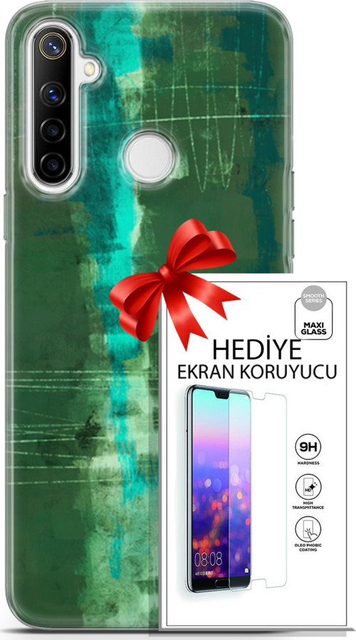 Realme 6İ Kılıf Orijinal Seri Nature 06 Yeşil Koruyucu Kapak Ekran Koruyucu