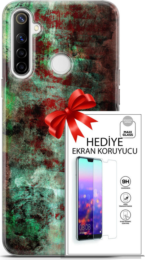 Realme 6İ Kılıf Orijinal Seri Nature 10 Su Yeşili Full Hd Kılıf + Ekran Koruyucu