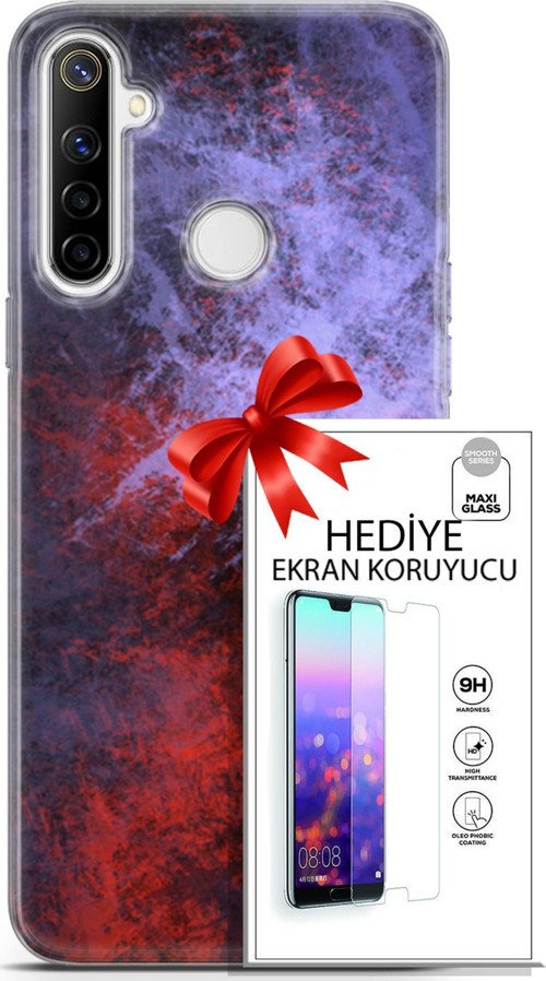 Realme 6İ Kılıf Orijinal Seri Nature 18 Karışık Parlak Kılıf + Ekran Koruyucu Full Korumaketi