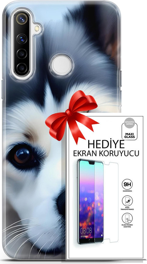 Realme 6İ Kılıf Orijinal Seri Dogs 12 Shiba Tasarım Kılıf + Ekran Koruyucu