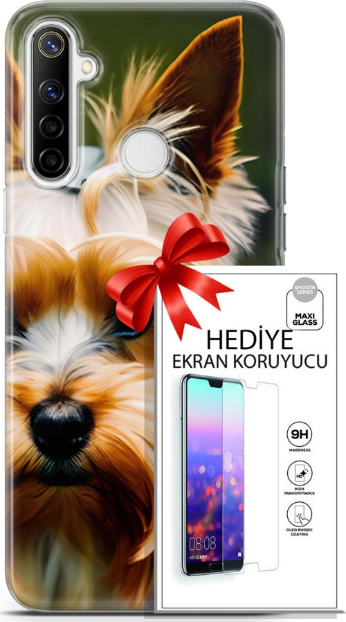 Realme 6İ Kılıf Orijinal Seri Dogs 13 Yorkshire Terriyer Case Kapak Ekran Koruyucu