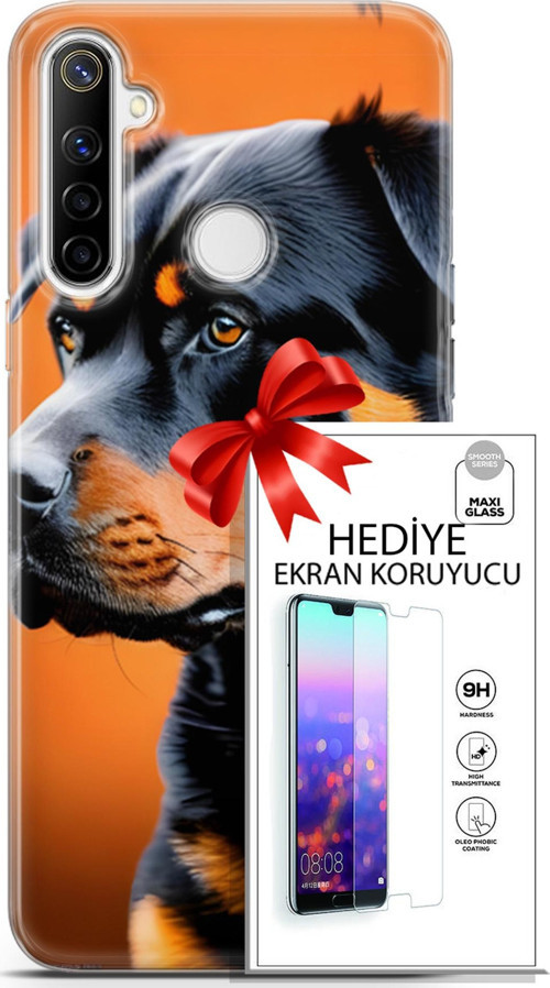 Realme 6İ Kılıf Orijinal Seri Dogs 23 Rottweiler Telefon Kabı Ve Ekran Koruyucu