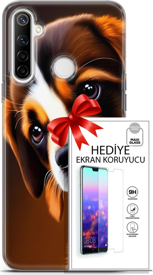 Realme 6İ Kılıf Orijinal Seri Dogs 05 Üzgün Yavru Koruma Kılıfı + Ekran Koruyucu