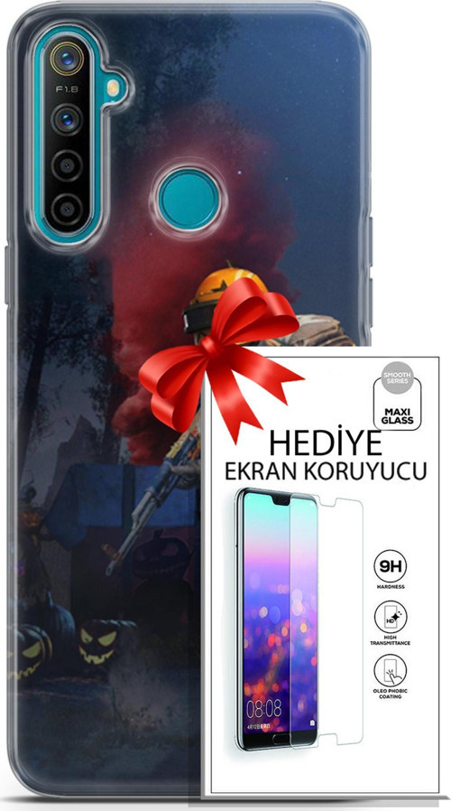 Realme 5İ Kılıf Orijinal Seri Pubg 25 Çatışma Soyulmayan Kılıf + Ekran Koruyucu Full Korumaketi