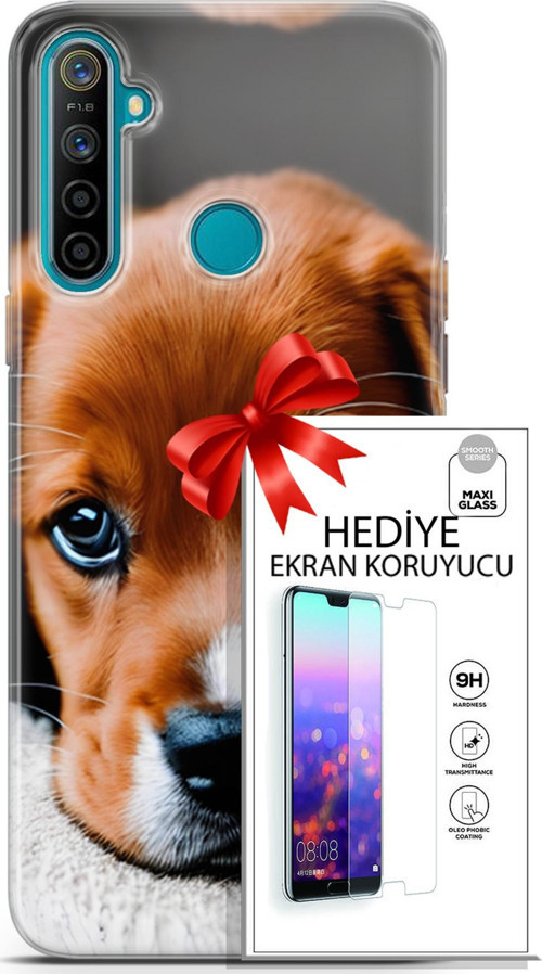 Realme 5İ Kılıf Orijinal Seri Dogs 09 Beagle Uv Kılıf Ve Ekran Koruyucu