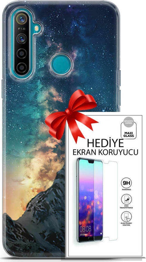 Realme 5İ Kılıf Orijinal Seri Fantasy 19 Mavi Gece Tam Koruma Kılıf + Ekran Koruyucu