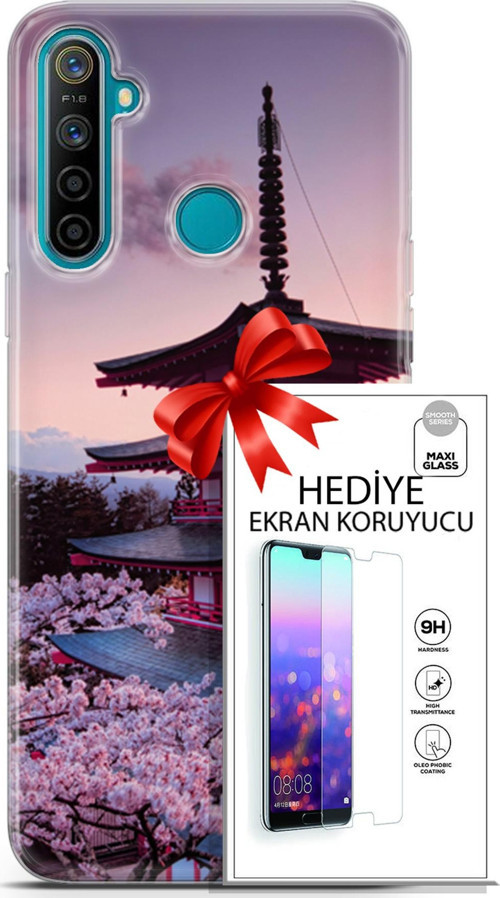 Realme 5İ Kılıf Orijinal Seri Fantasy 04 Arakurayama Sengen Silikon Kılıf + Ekran Koruyucu Full Koruma