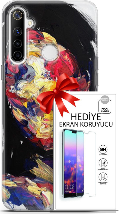 Realme 6İ Kılıf Orijinal Seri Soul 16 Karışık Çok Renkli Hediyelik Kılıf Ve Ekran Koruyucu