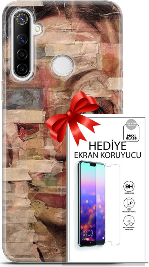 Realme 6İ Kılıf Orijinal Seri Soul 20 Yüz Göz Renkli Kılıf Ekran Koruyucu