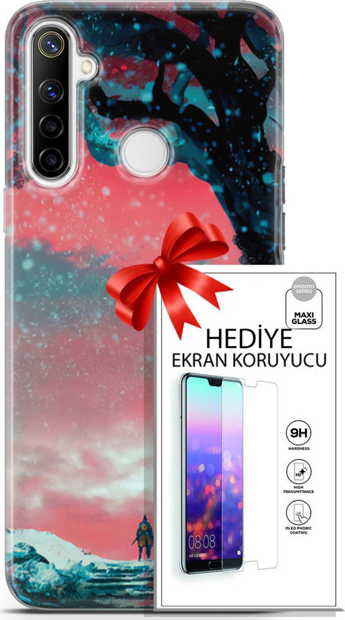 Realme 6İ Kılıf Orijinal Seri Neo 01 Bıçaklı Joker Telefon Kılıfı + Ekran Koruyucu