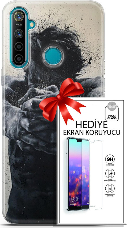 Realme 5İ Kılıf Orijinal Seri Soul 28 Yumruk İz Bırakmayan Kılıf + Ön Ekran Koruyucu