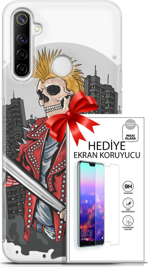 Realme 6İ Kılıf Orijinal Seri Punky 08 Punk Serseri Baskılı Kılıf + Ekran Koruyucu