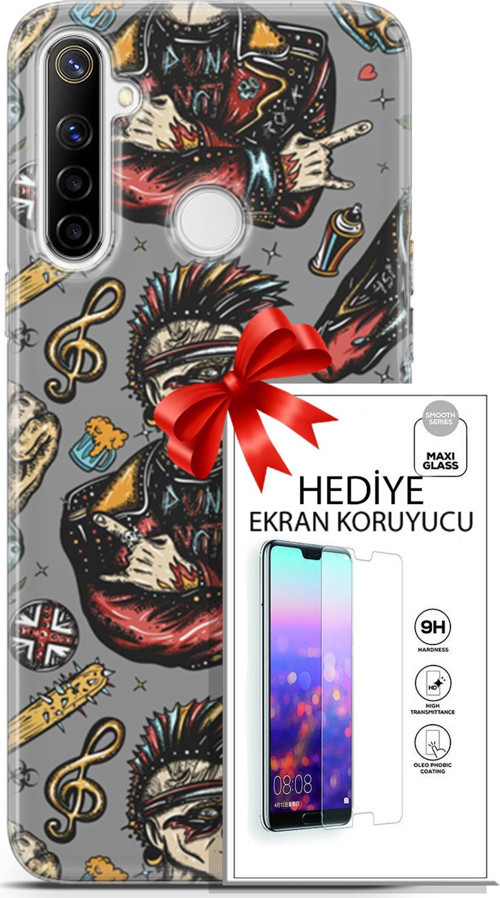 Realme 6İ Kılıf Orijinal Seri Punky 24 Heavy Metal Darbe Emici Kılıf + Ekran Koruyucu
