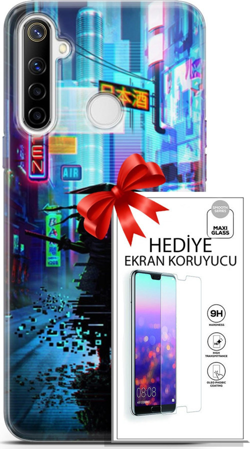 Realme 6İ Kılıf Orijinal Seri Cyberpunk 29 Open Leke Tutmaz Kapak + Ekran Koruyucu