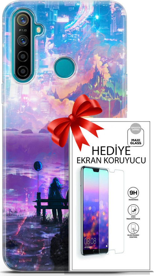 Realme 5İ Kılıf Orijinal Seri Neo 25 Spider Man Miles Soyulmayan Kılıf + Ekran Koruyucu Full Koruma