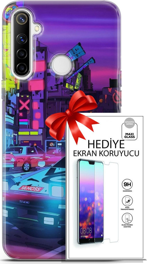 Realme 6İ Kılıf Orijinal Seri Cyberpunk 28 Gaming Vg İz Bırakmayan Kılıf + Ön Ekran Koruyucu