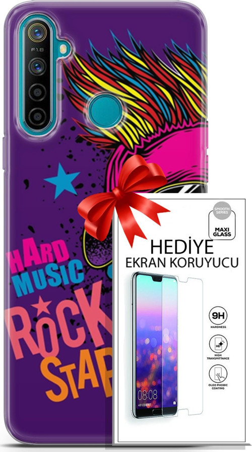 Realme 5İ Kılıf Orijinal Seri Punky 16 Rockstar Hediyelik Kılıf Ve Ekran Koruyucu