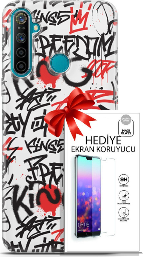 Realme 5İ Kılıf Orijinal Seri Punky 22 King Freedom Kap + Ekran Koruyucu