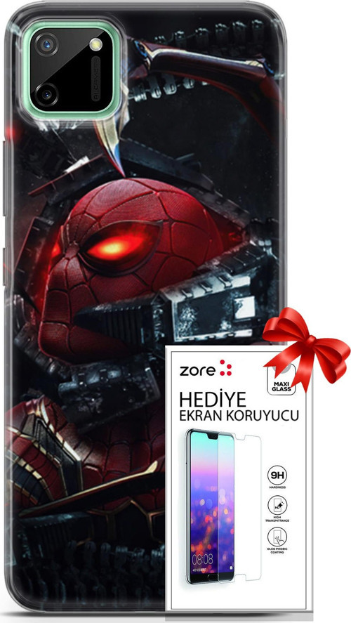 Realme C11 Kılıf Orijinal Seri Supers 29 Dr Octopus Leke Tutmaz Kapak + Ekran Koruyucu
