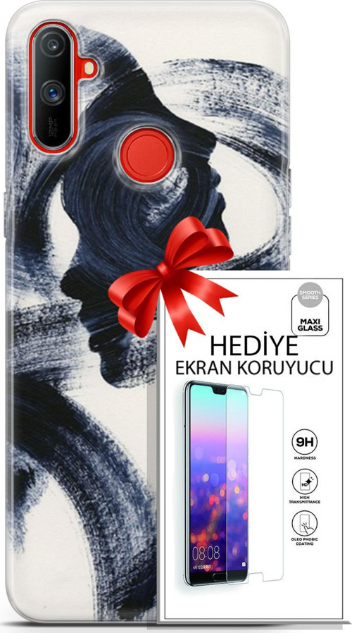 Realme C3 Kılıf Orijinal Seri Soul 10 2 Yüzlü Full Hd Kılıf + Ekran Koruyucu