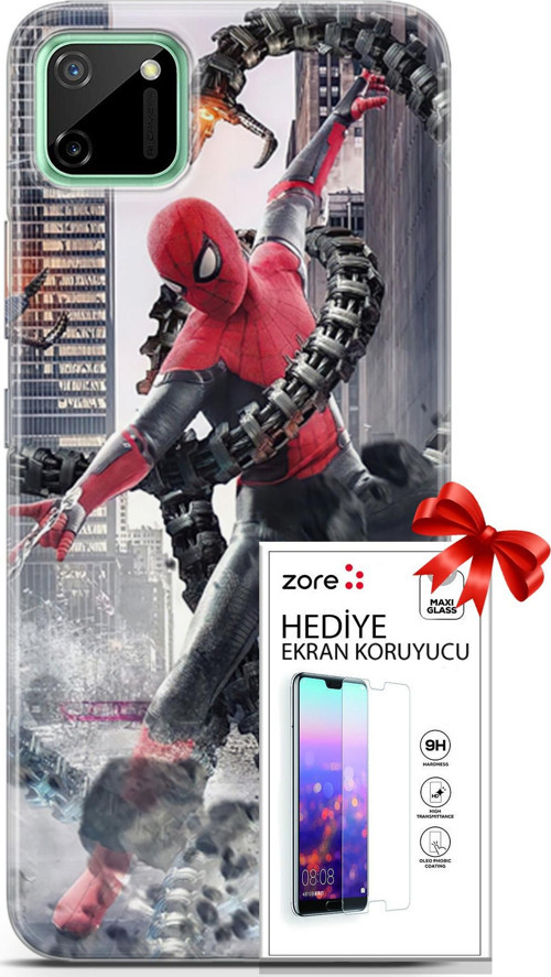 Realme C11 Kılıf Orijinal Seri Supers 25 No Way Home Soyulmayan Kılıf + Ekran Koruyucu Full Koruma