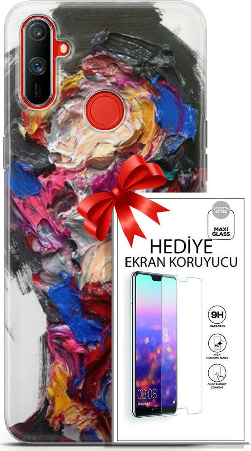 Realme C3 Kılıf Orijinal Seri Soul 02 Sanatsal Kapak Ve Ekran Koruyucu